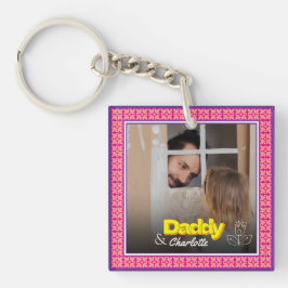 Personalisiertes Foto der Familie - Vater-Tochter- Schlüsselanhänger