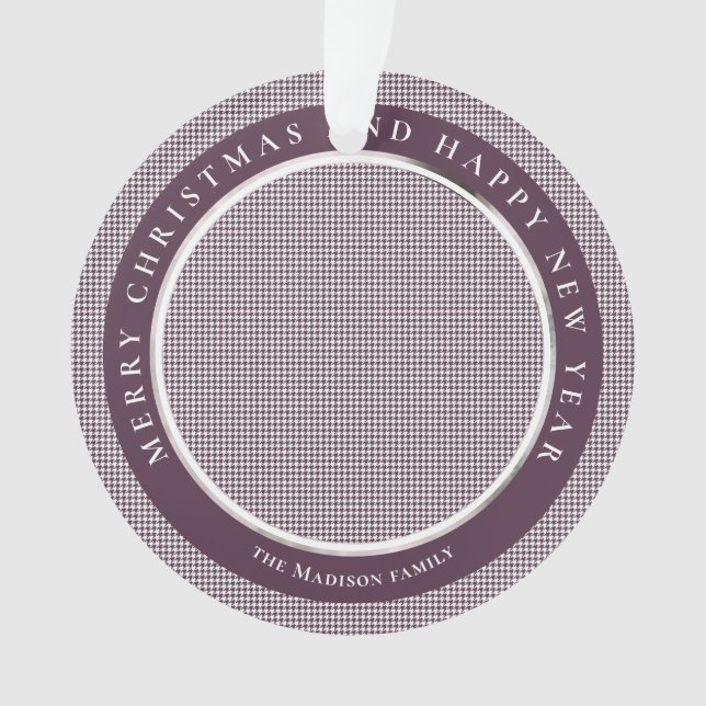 Personalisiertes Foto des klassischen Hahnentrittm Ornament (Vorderseite)