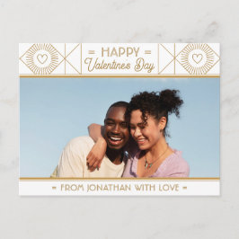 Personalisiertes Foto des "White & Gold Valentine  Postkarte