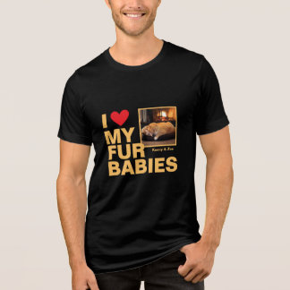 Personalisiertes Foto-Design "Ich ❤️ meine Pelzbab Tri-Blend Shirt
