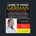 Personalisiertes Foto, Deutschkurs Flyer<br><div class="desc">Personalisiertes Fotograf,  Deutschkurswerber-Flyer im Visitenkartengeschäft.</div>