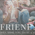 Personalisiertes Foto Einfache moderne Freunde maß Puzzle<br><div class="desc">Dieses Design bietet Foto-Geschenke einfache,  moderne,  farbenfrohe Fotofreunde,  personalisierte,  kundenspezifische Namen,  einfache moderne minimalistische Stil,  trendige stylische Kalligraphie Skript-Schriftart,  whimsical Typografie Textdesign,  Ihr Bild hier,  erstellen Sie Ihr eigenes Foto,  ideal für landschaftliche Bildlandschaft Diese Vorlage macht ein lustiges Foto Geschenk Idee für jedermann</div>