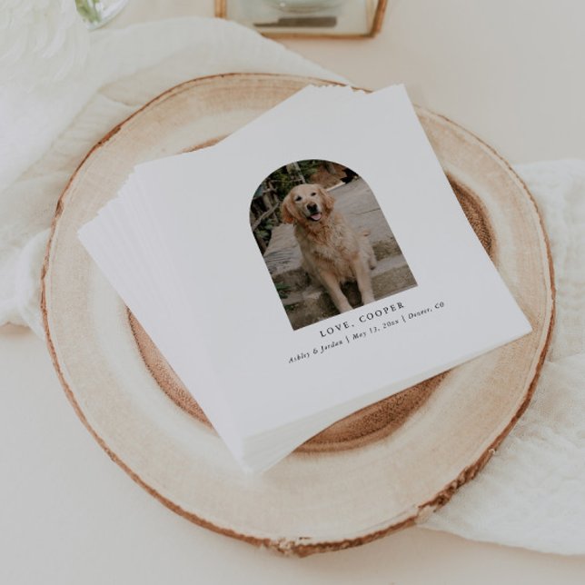 Personalisiertes Foto Elegante Hochzeit von Hunden Serviette (Von Creator hochgeladen)