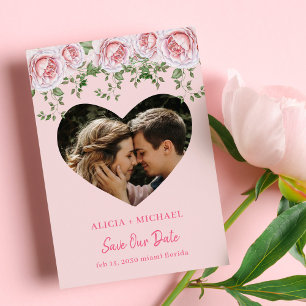 Personalisiertes Foto Elegante Rose Hochzeit Save The Date