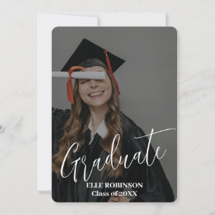 Personalisiertes Foto Elegante Smokey Grad Einladung
