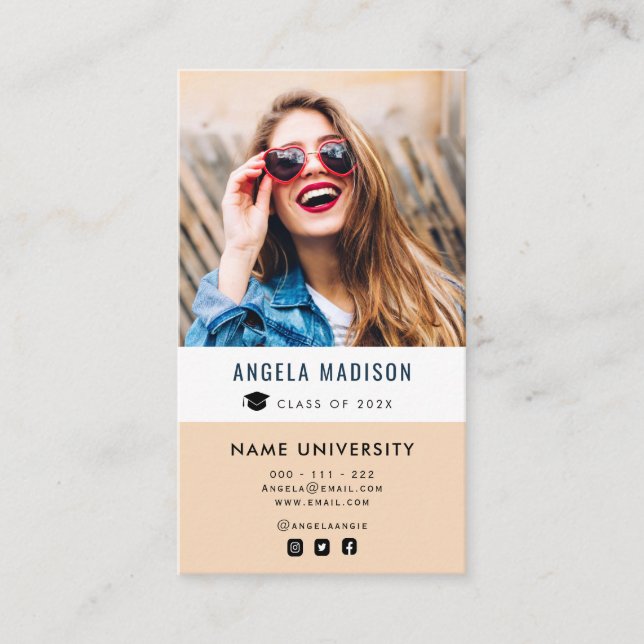 personalisiertes Foto, eleganter Abschluss Visitenkarte (Vorderseite)