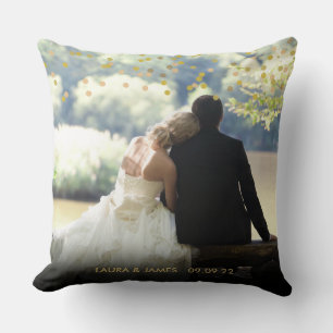 Personalisiertes Foto Elegantes Gold Konfetti Kissen
