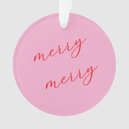 Personalisiertes Foto Elegantes Skript Rosa Weihna Ornament