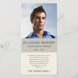 Personalisiertes Foto-ErinnerungsBeileid danken Dankeskarte