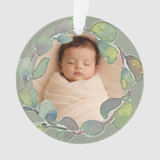 Personalisiertes Foto-Eukalyptus-Aquarell Ornament