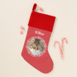 Personalisiertes Foto extravaganter Rahmen Weihnachtsstrumpf<br><div class="desc">Personalisiertes Foto in Red Frame.</div>