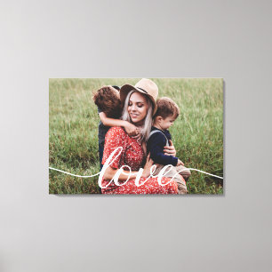 Personalisiertes Foto Familienliebe Schrift Leinwanddruck