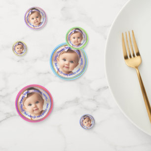 Personalisiertes Foto Farben Blau Silber Gold Gren Konfetti