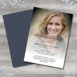 Personalisiertes Foto Feier zur Beerdigung des Leb Einladung