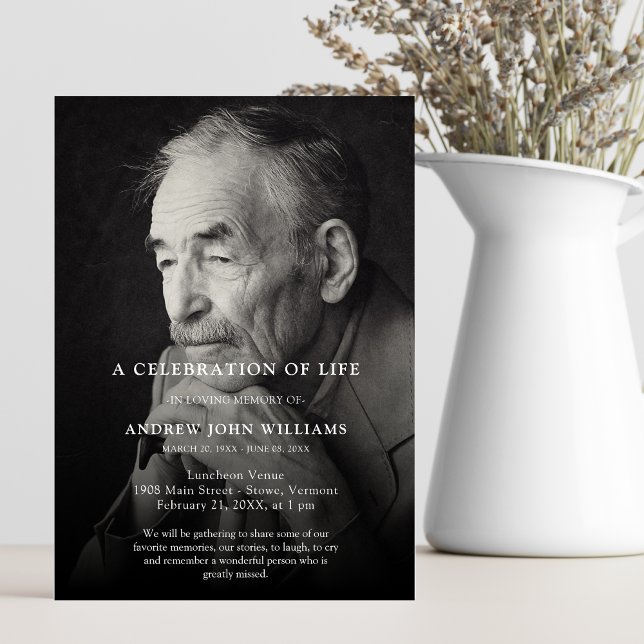 Personalisiertes Foto Feier zur Beerdigung des Leb Einladung (Von Creator hochgeladen)