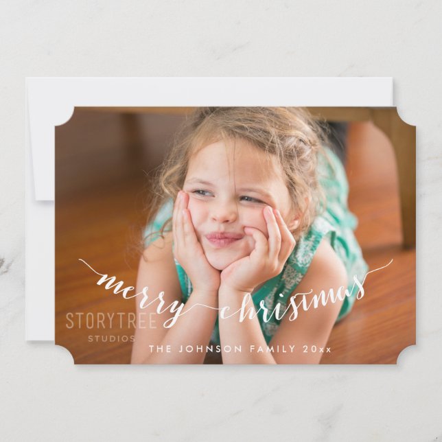 Personalisiertes Foto Frohe Weihnachtskarten Ticke Feiertagskarte (Vorderseite)