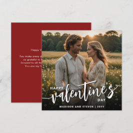Personalisiertes Foto Frohes Valentinstag Elegante Karte