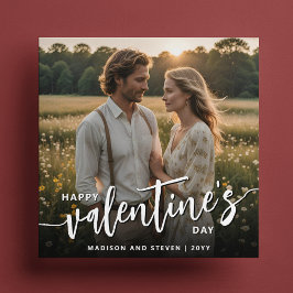 Personalisiertes Foto Frohes Valentinstag Elegante Karte
