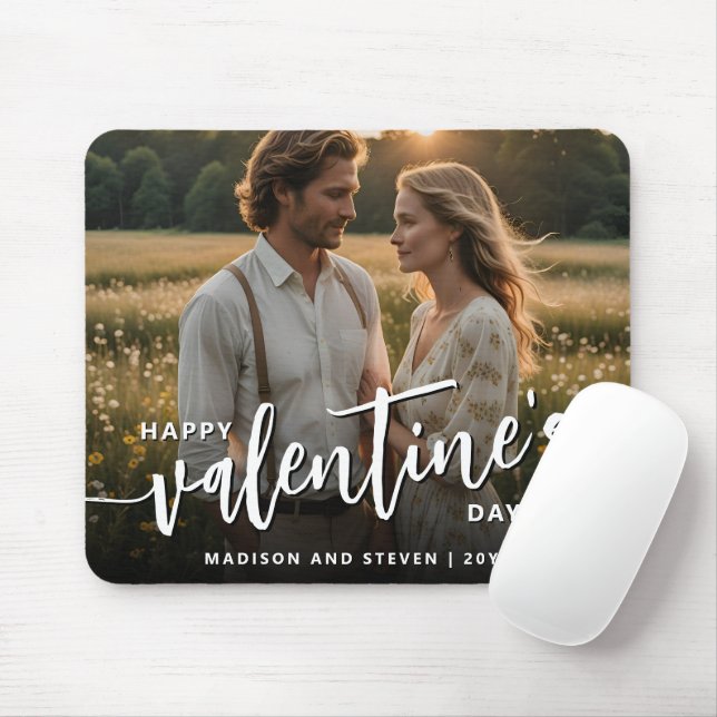Personalisiertes Foto Frohes Valentinstag Elegante Mousepad (Mit Mouse)