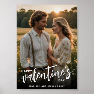 Personalisiertes Foto Frohes Valentinstag Elegante Poster