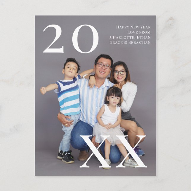 Personalisiertes Foto für das neue Jahr (Postkarte Postkarte (Vorderseite)