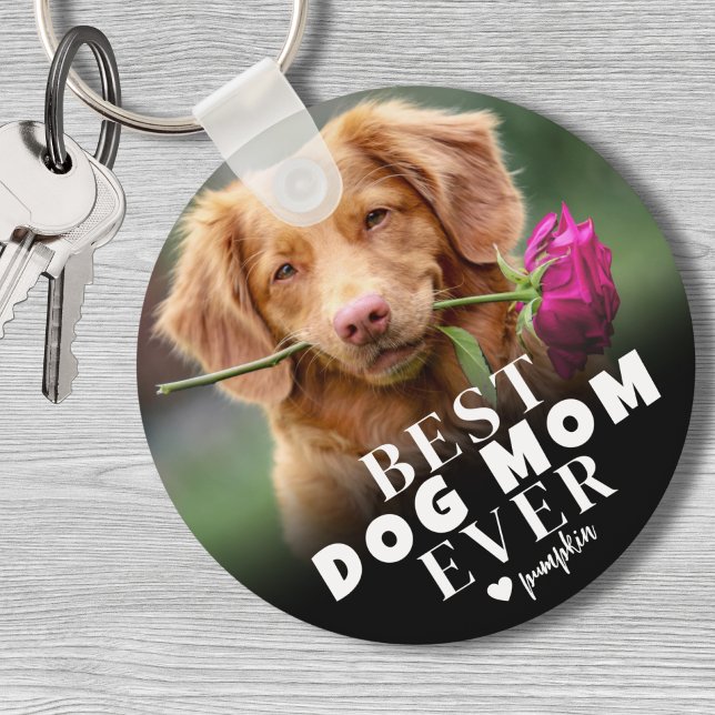 Personalisiertes Foto für die beste Dose Mama Schlüsselanhänger (Personalized Pet Best Dog Mom Photo keychain)