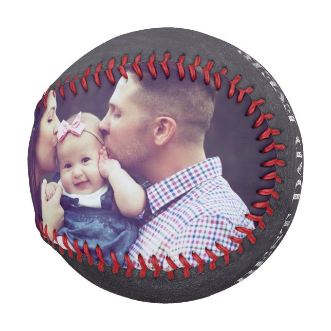 Personalisiertes Foto für die ganze Familie Bester Baseball (Rückseite Links)