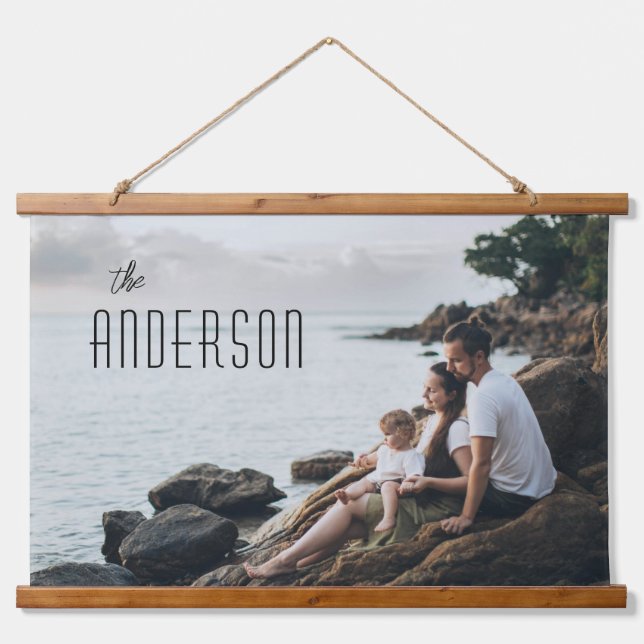 Personalisiertes Foto für Familienfotos Wandteppich Mit Holzrahmen (Vorne)