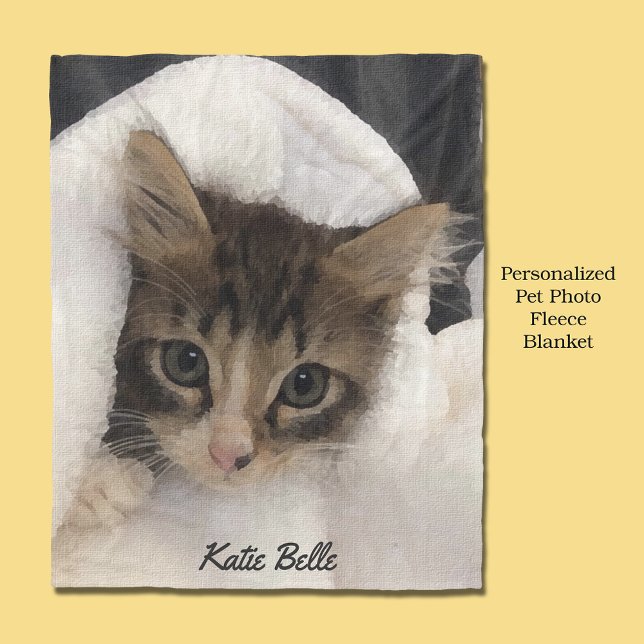 Personalisiertes Foto für Haustiere Mit Monogramm Fleecedecke (Von Creator hochgeladen)