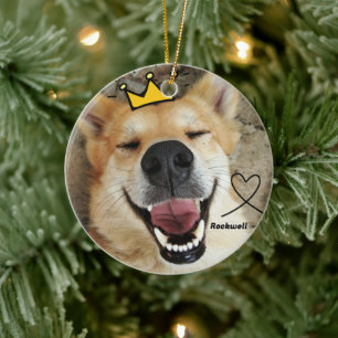 Personalisiertes Foto für Heimtiere und Name Hund Keramik Ornament