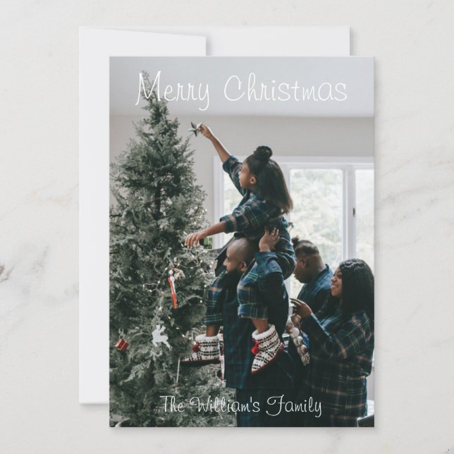 Personalisiertes Foto für moderne Weihnachtsfamili (Vorderseite)