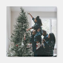 Personalisiertes Foto für moderne Weihnachtsfamili Magnet