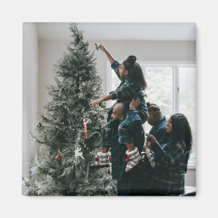 Personalisiertes Foto für moderne Weihnachtsfamili Magnet