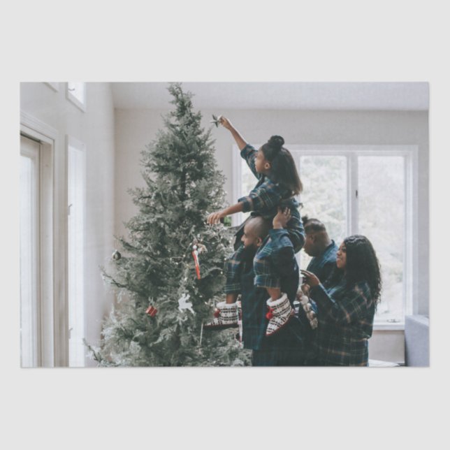 Personalisiertes Foto für moderne Weihnachtsfamili Seidenpapier (Vorderseite)