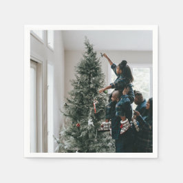Personalisiertes Foto für moderne Weihnachtsfamili Serviette