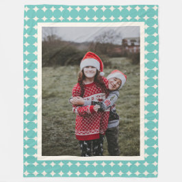 Personalisiertes Foto für Vintage grün geometrisch Fleecedecke