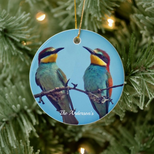 Personalisiertes Foto für Vögel in benutzerdefinie Keramik Ornament (Baum)
