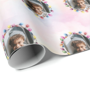 Personalisiertes Foto für Weihnachtslichtrahmen Geschenkpapier