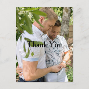Personalisiertes Foto Gay Wedding Danke Postcard Postkarte