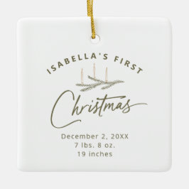 Personalisiertes Foto Geburtsstunde meine ersten W Keramikornament