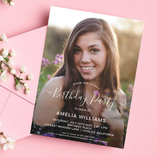 Personalisiertes Foto Geburtstag im Alter Einladung