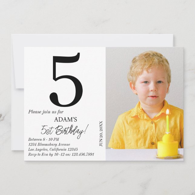 Personalisiertes Foto Geburtstag Kindermädchen Par Einladung (Vorderseite)