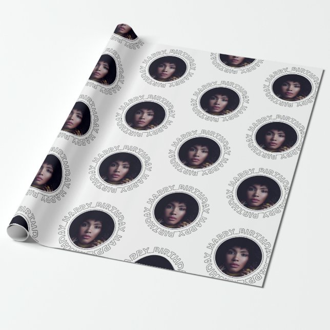 Personalisiertes Foto-Geburtstagsverpackungspapier Geschenkpapier (Ungerollt)