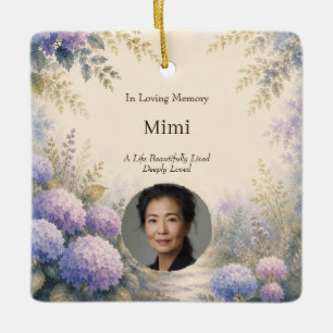 Personalisiertes Foto-Gedenk-Ornament Aquarell Keramikornament