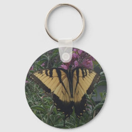 Personalisiertes Foto Gelb und Schmetterling Schlüsselanhänger