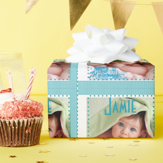 Personalisiertes Foto Geschenkpapier (Geburtstagsparty)