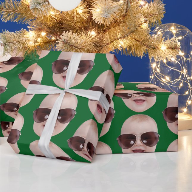 Personalisiertes Foto-Gesicht Geschenk, Geburtstag Geschenkpapier (Feiertage)