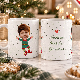 Personalisiertes Foto Gesicht Lustiger Weihnachtse Kaffeetasse