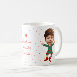 Personalisiertes Foto Gesicht Weihnachten Elf Kind Kaffeetasse