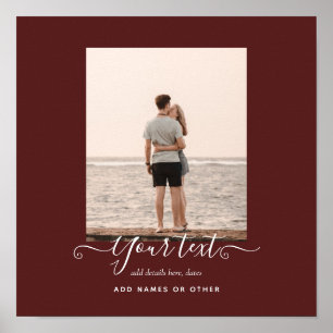 Personalisiertes FOTO gibt Burgundy Thema Poster